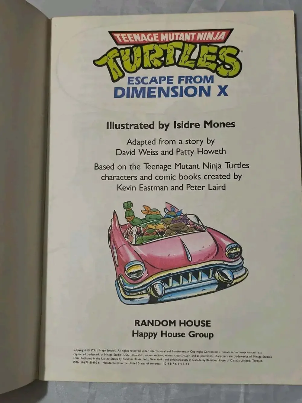 Teenage Mutant Ninja Turtles Lot Of 8 PB Books 1990 Random House Illus